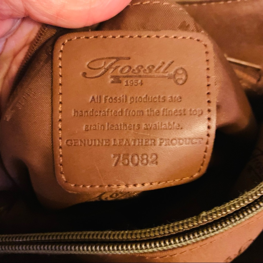FOSSIL 1954 CARRYALL SHOPPER LEATHER HANDBAG BROWN - Picture 9 of 10